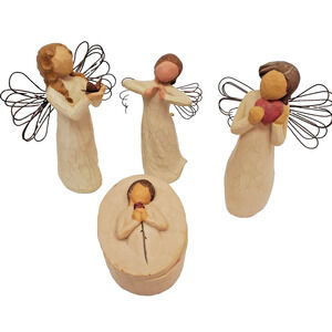 Y2K Willow Tree Lot Of 4 Different Angel Figurines By Susan Lordi Demdaco Angels